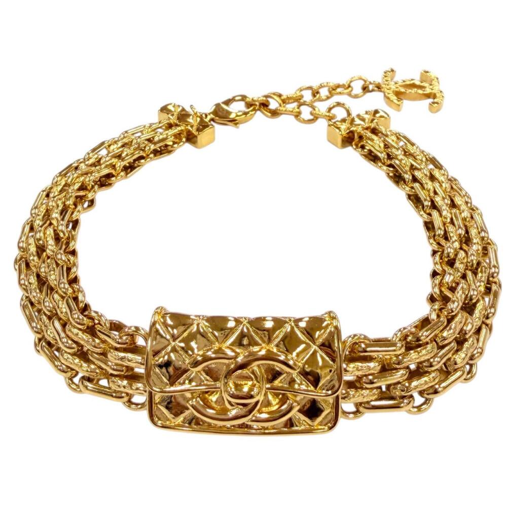 CHANEL Gold Logo Necklace